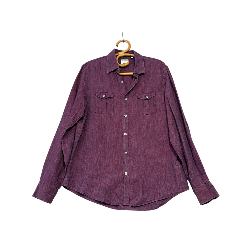 Baird McNutt | Murano Slim Fit Linen Button Front Shirt Size L